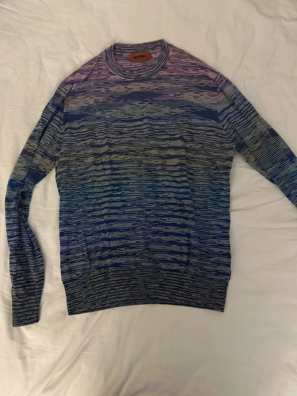 Missoni Men's Blue and purple Gradient Crewneck Sweater